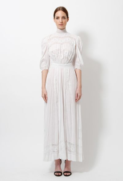 Embroidered Lace Edwardian Dress - 1