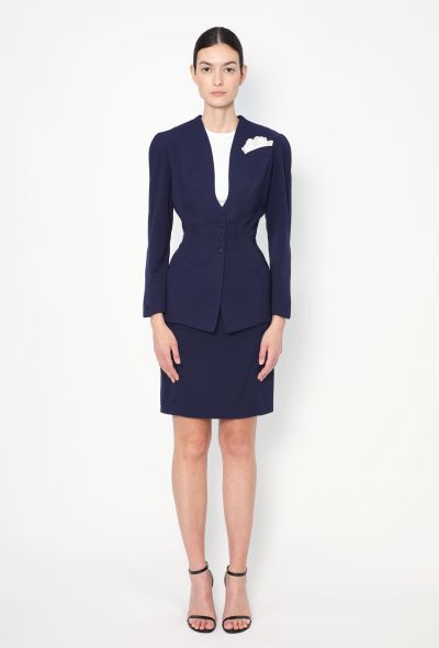 Thierry Mugler '90s Cinched Lace Trim Ensemble - 2