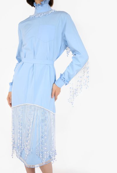 Prada Hand-Beaded Fringe Poplin Dress, F/W 2020 - 1