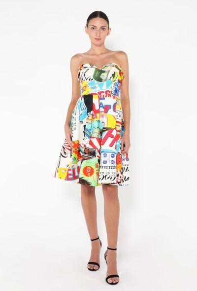 Moschino S/S 2016 Strapless Printed Dress - 1