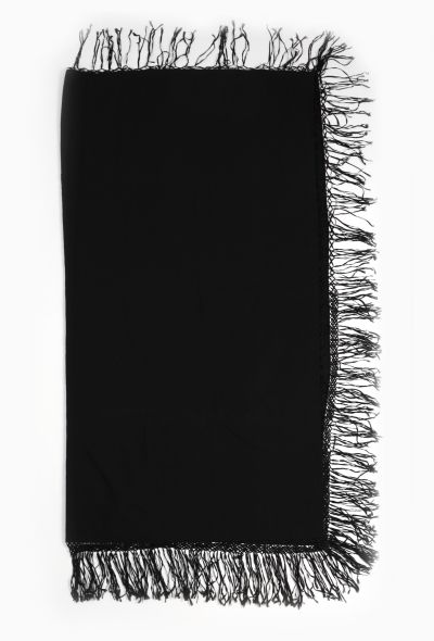 Netted Fringe Trim Shawl - 1