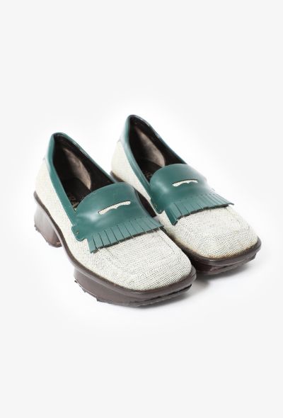 Prada Bicolor Canvas Loafers - 2