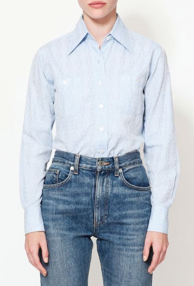 Céline ‘70s Chainlink Triomphe Cotton Shirt - 1