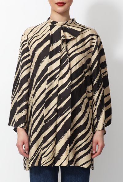 Balenciaga 2012 Zebra Printed Silk Blouse - 2