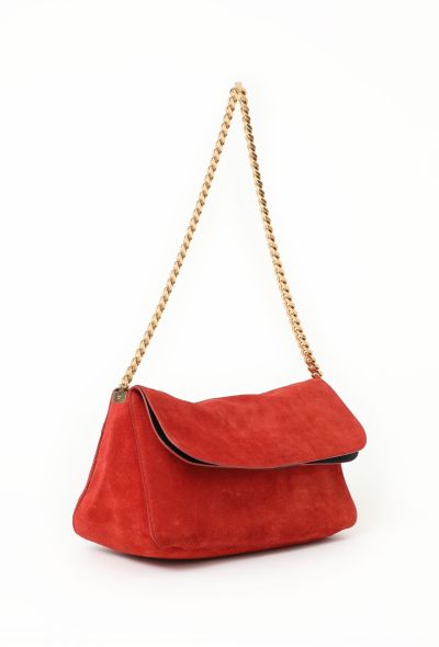 Céline Orange Suede Gourmette Bag – Small Model - 2