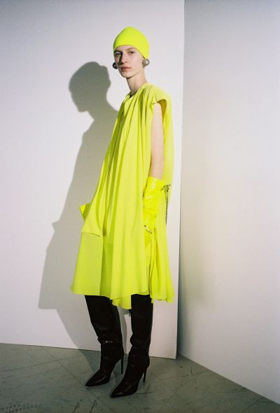 Balenciaga Pre-Fall 2016 Neon Lavallière Tunic Dress - 2
