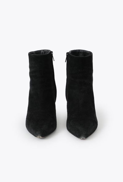 Saint Laurent Suede Stiletto Ankle Boots - 2