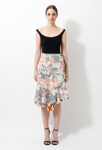 Céline Floral Ruffled Cotton Skirt - 1