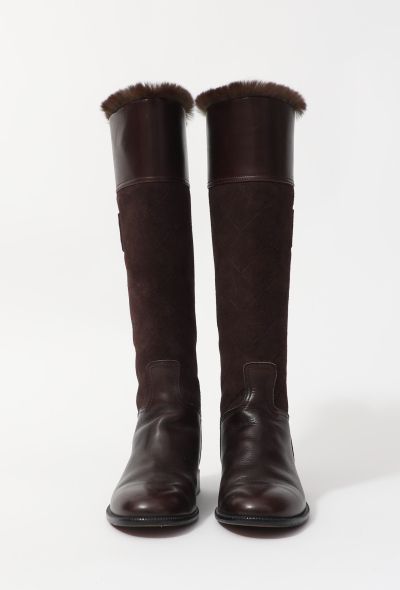 Chanel Fur Trimmed Knee Boots - 2