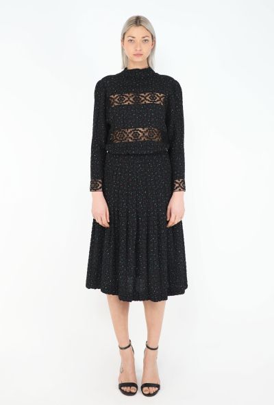 Chloé RARE Fall 1996 Printed Lace Dress Ensemble - 1
