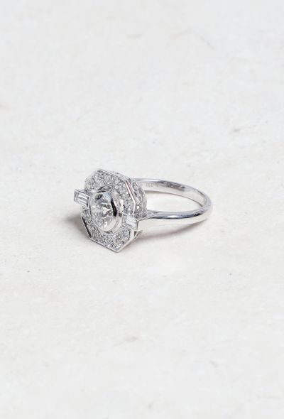 Mellerio 18k White Gold & Diamond Ring Art Deco - 2