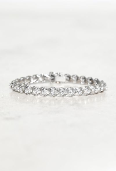 Vintage Fine Jewelry Antique 18k White Gold & Diamond Bracelet - 1