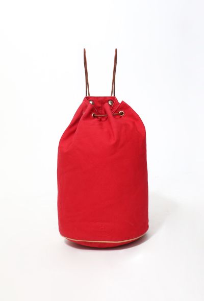 Hermès Red Canvas Polochon Backpack - 2