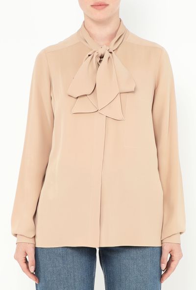 Céline Classic Silk Lavallière Blouse - 1