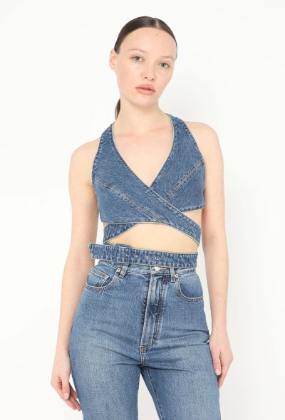 Alaïa 2023 Denim Halter Top - 1