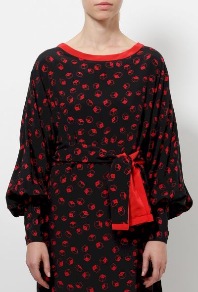 Exquisite Vintage 80's Couture Dice Print Ensemble - 2