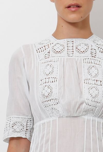 Edwardian Lace Cotton Dress - 2