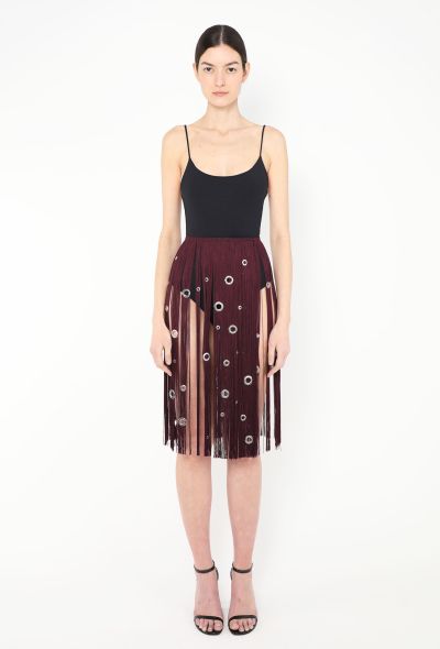 Prada S/S 2024 Fringe Eyelet Skirt - 1