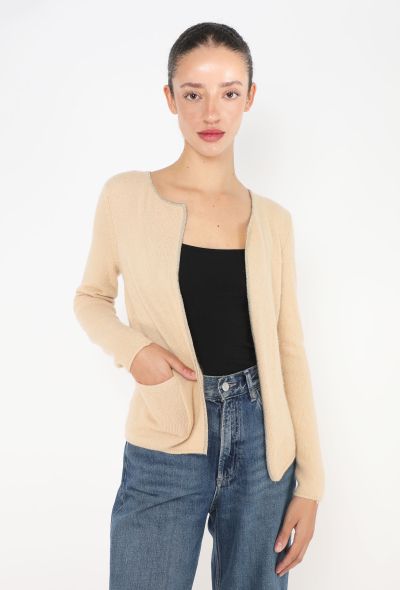 Chanel Beige Cashmere Lamé Trim cardigan - 1