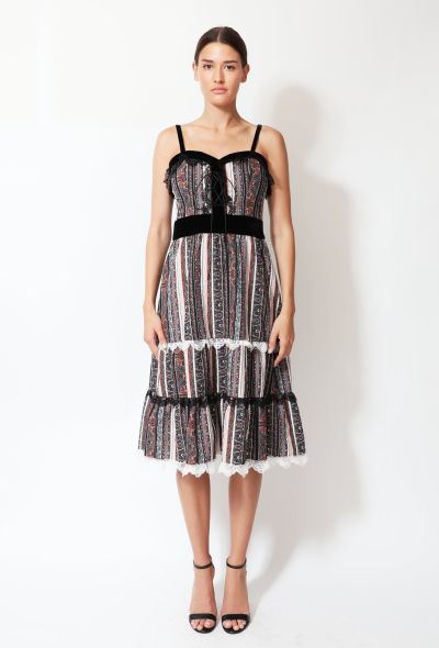 Rodarte Paisley Velvet Trim Dress - 1