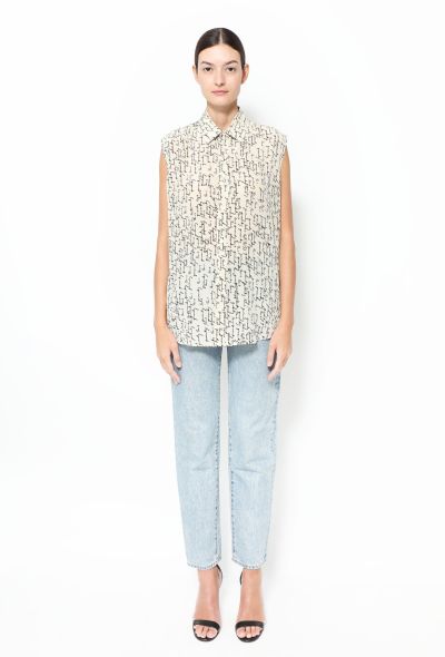 Givenchy Scripted Silk Ivory Shirt - 2