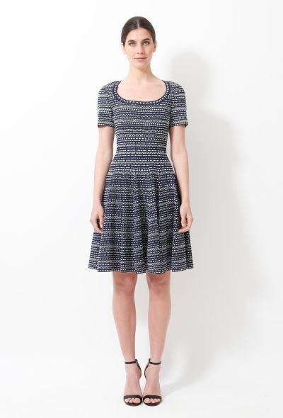 Alaïa Classic Graphic Knit Skater Dress - 1