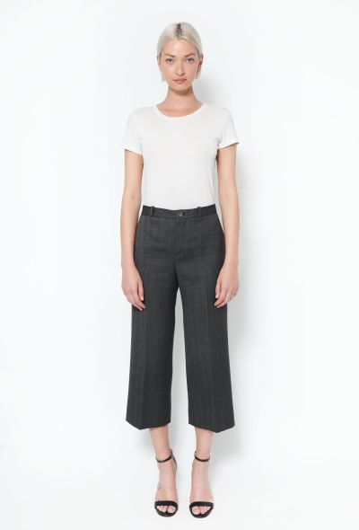 Balenciaga 2017 Cropped Herringbone Wool Trousers - 1