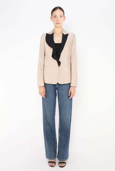 Valentino Ruffled Silk Smoking Blazer - 2
