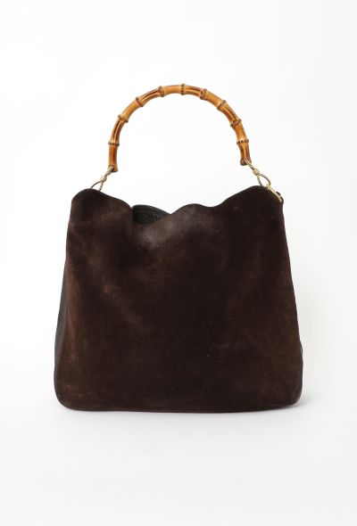 Gucci Suede Bamboo Hobo Bag - 1