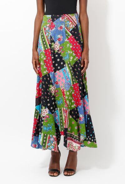 70s Patchwork Floral Skirt - 2