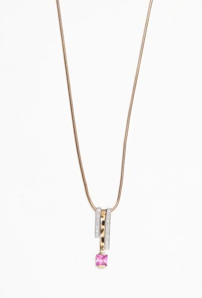 Balenciaga Metallic Strass Necklace & Ring Set - 2
