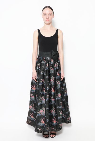 Nina Ricci '70s Bow Tie Floral Skirt - 1