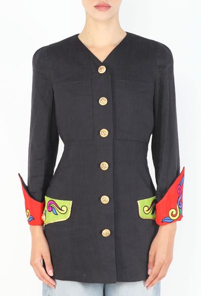 Gianni Versace Baroque Hourglass Linen Jacket, S/S 1991 - 1