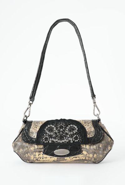 Prada F/W 2004 Lizard Embellished Shoulder Bag - 1