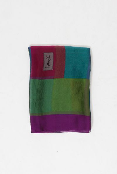 Saint Laurent Vintage Colorblock Silk Scarf - 1