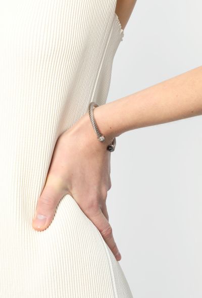 David Yurman Sterling Silver, Diamond & Onyx Classic Cable Bracelet - 2