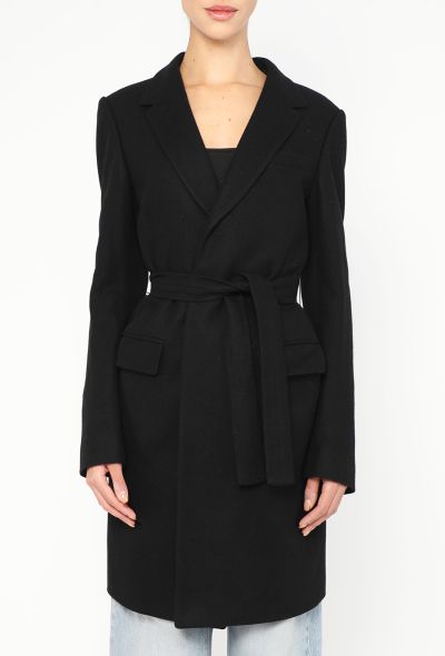 Balmain Notched Cashmere Belted Coat - 1