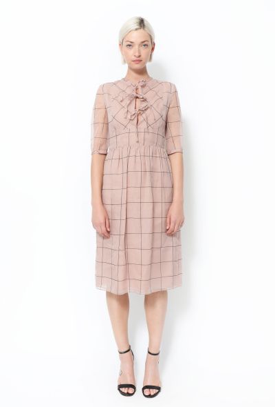 Valentino Checkered Silk Organza Dress - 1
