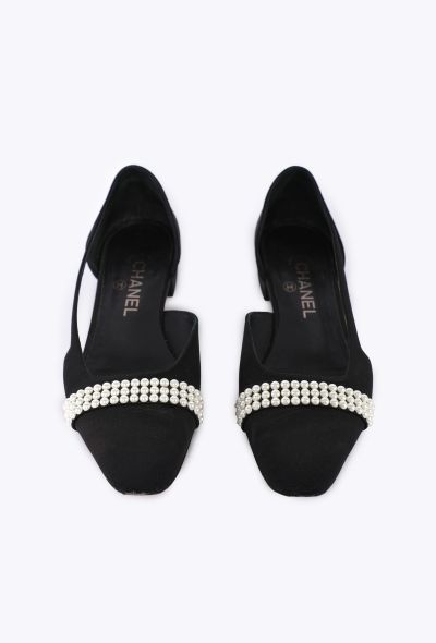 Chanel Pearl-Embellished D'Orsay Flats - 2
