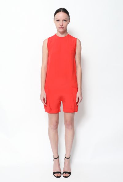 Céline Coral Silk Romper - 1