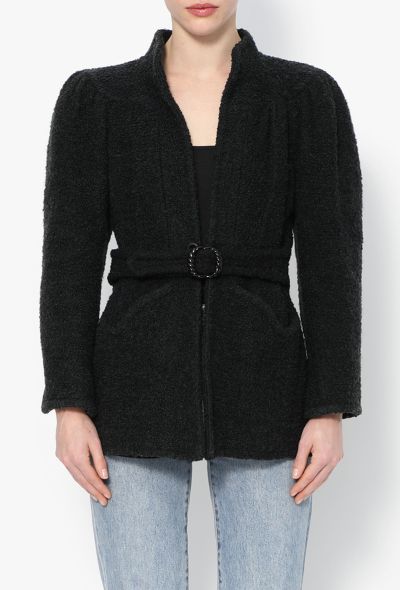 Ossie Clark Rare '70s Belted Bouclé Jacket - 1