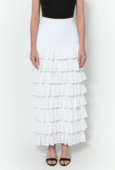 Alaïa Ruffled Crochet Maxi Skirt - 2