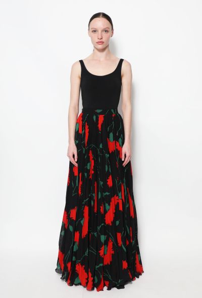 Valentino 80s Floral Pleated Skirt - 1