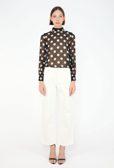 Céline Polka-Dot Georgette Blouse - 2