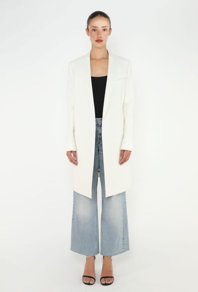 Céline White Grain de Poudre Crombie Coat - 1