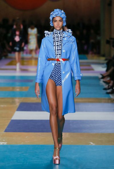 Miu Miu S/S 2017 Printed Crêpe Palazzo Trousers - 2