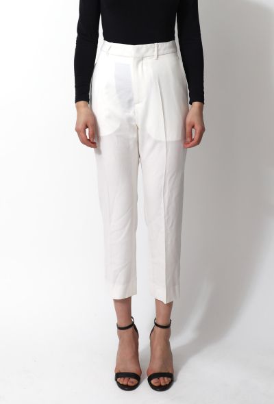 Louis Vuitton White Crepe Tapered Trousers - 2