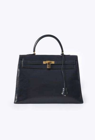 Hermès Vintage Bleu Marine Box Kelly Sellier 35 - 1