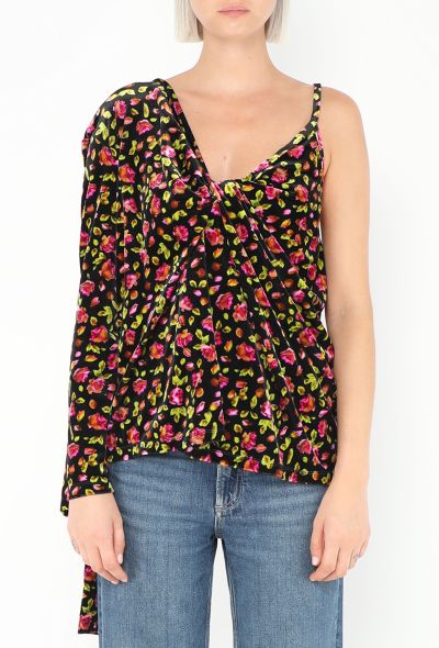Balenciaga Pre-Fall 2019 Asymmetric Velvet Top - 1