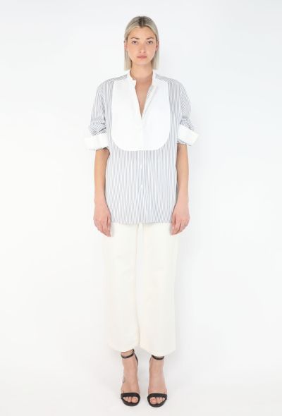 Loewe Silk Pinstripe Bib Shirt - 2
